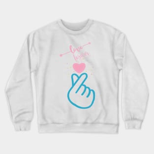 Mini heart, Korean love hand finger symbol Crewneck Sweatshirt